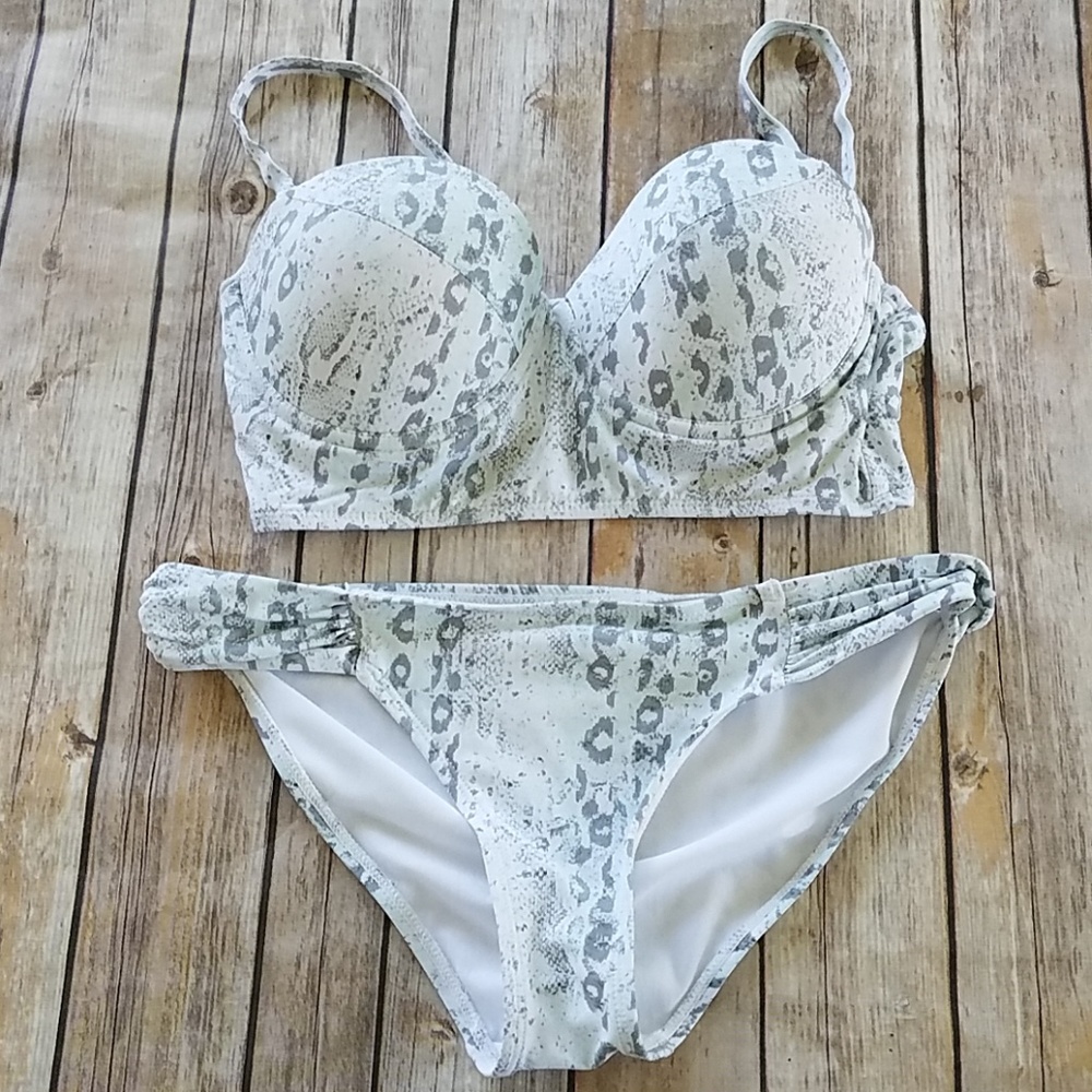 Ninety Six Degrees Mint Snakeskin Bikini Set